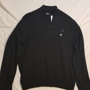Chaps black quarter zip sweater mens large
